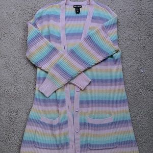 Hot Topic Pastel Rainbow Cardigan Size M